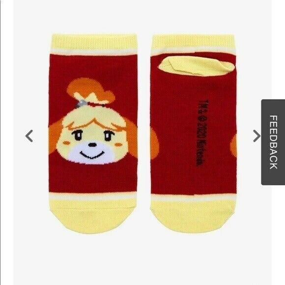 3/$20 Animal Crossing NWT Women's 9-11 Isabelle No Show Socks 5-10 Shoe Nintendo - Picture 3 of 5